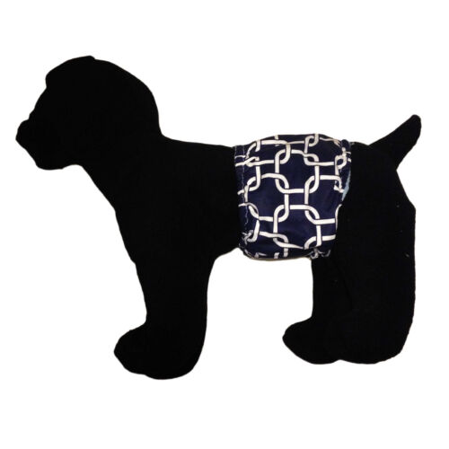 white square chains on navy blue belly band - model 1 white square chains on navy blue belly band - model 1