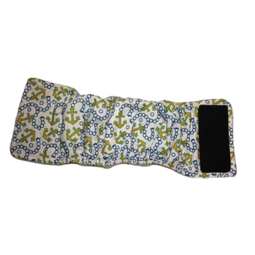 yellow anchor on white belly band - full yellow anchor on white belly band - full