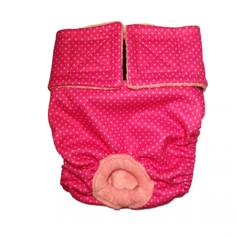 White Polka Dot on Pink   Cat Diaper / Cover-up