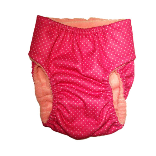 white polka dot on pink pul diaper - back white polka dot on pink pul diaper - back