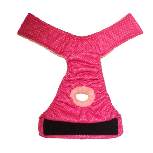 white polka dot on pink pul diaper - full white polka dot on pink pul diaper - full