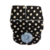 White Polka Dot on Vintage Black Premium Waterproof Dog Diaper
