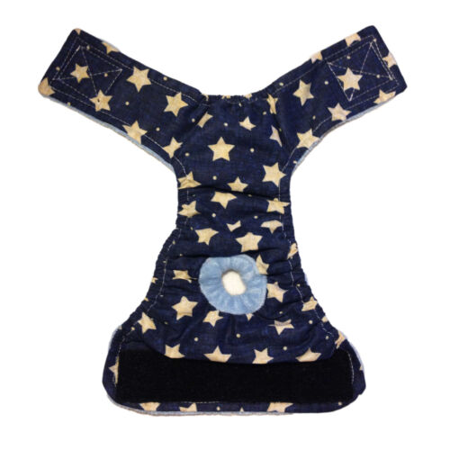 white stars on navy blue diaper - full white stars on navy blue diaper - full