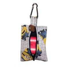 Dog Poop Bag Dispenser made from Despicable Me Minion on White fabric