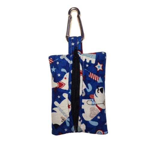 patriotic doggie poop bag dispenser - back