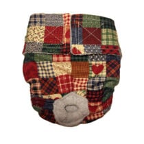 Plaid and Heart Patch Premium Waterproof Dog Diaper