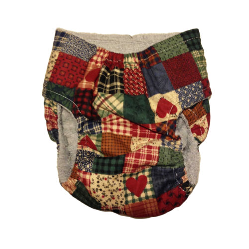 plaid and heart patch diaper - back plaid and heart patch diaper - back