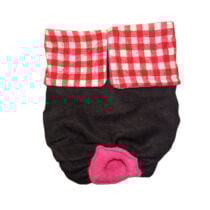 Red Checker on Denim Premium Waterproof Dog Diaper