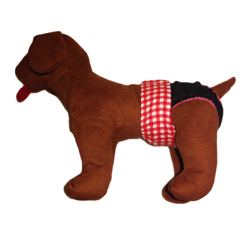 red checker on denim diaper - model 1 red checker on denim diaper - model 1