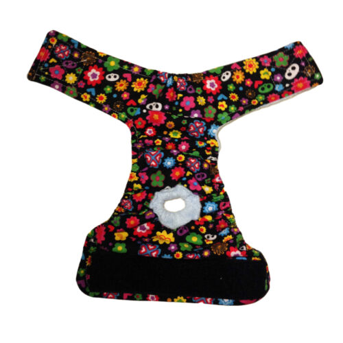 skelanimals flowers on black diaper - full skelanimals flowers on black diaper - full