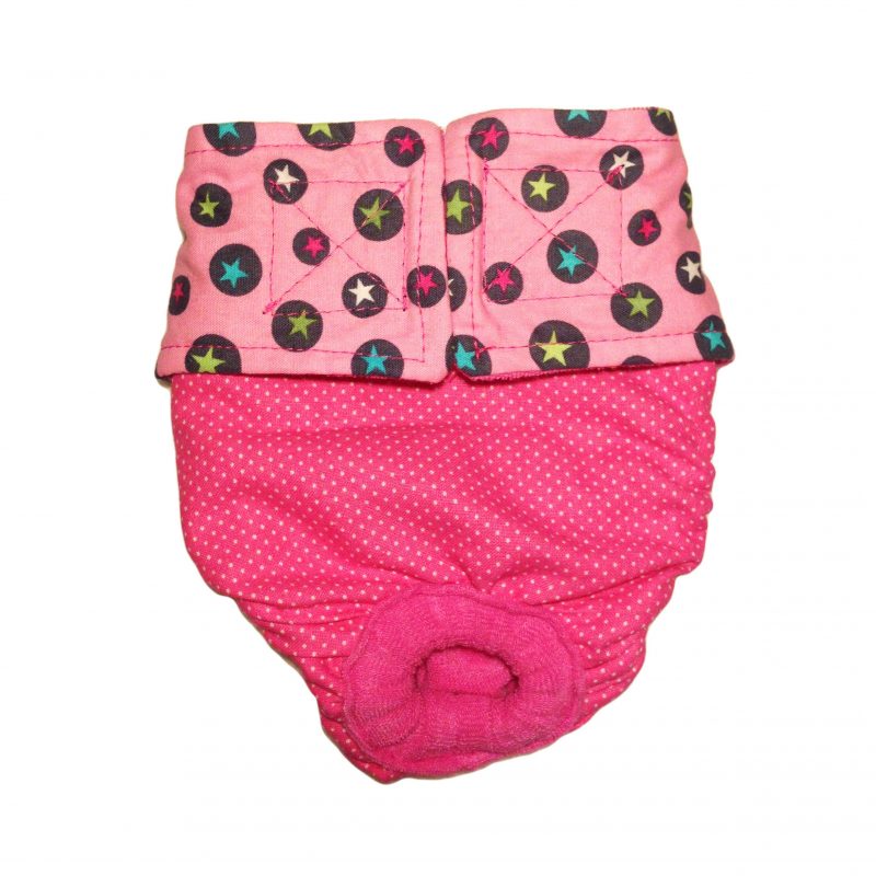 Star Circles on Pink   Cat Diaper