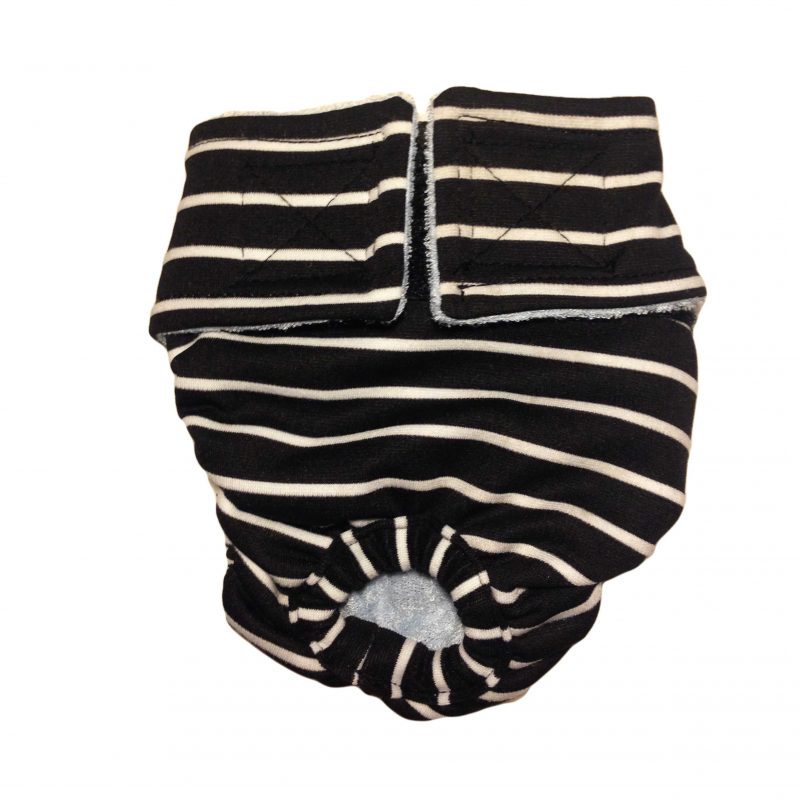 White Stripes on Black   Cat Diaper