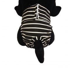 White Stripes on Black Washable Cat Diaper