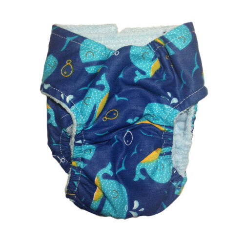 blue whale diaper - back blue whale diaper - back