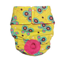 Butterfly Flower on Yellow Premium Waterproof Dog Diaper