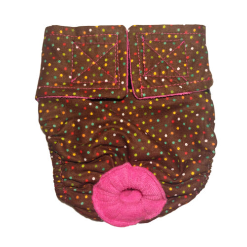 colorful polka dot on brown diaper