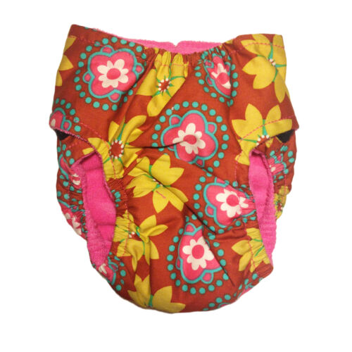 forever flower on orange diaper - back forever flower on orange diaper - back