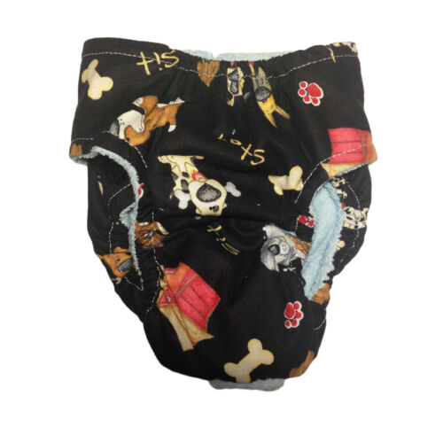 good doggie on black diaper - back good doggie on black diaper - back