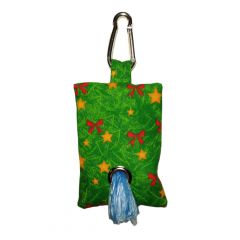 Red Bow on Green Christmas Tree Dog Poop Bag Dispenser