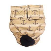 Gray Anchor on Beige   Dog Diaper