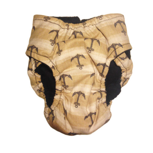 gray anchor on beige diaper - back gray anchor on beige diaper - back