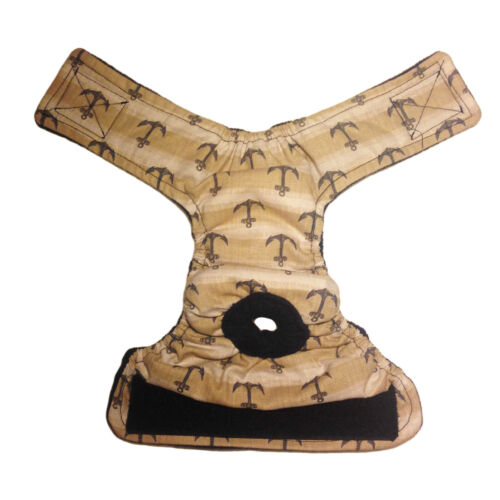 gray anchor on beige diaper - full gray anchor on beige diaper - full