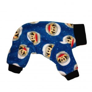 Dog Pajama made from Julius Monkey Astronaut fabric