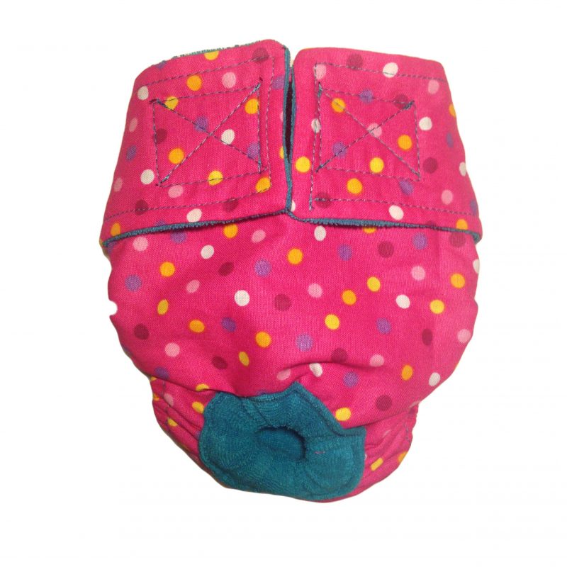 Colorful Polka Dot on Pink   Cat Diaper