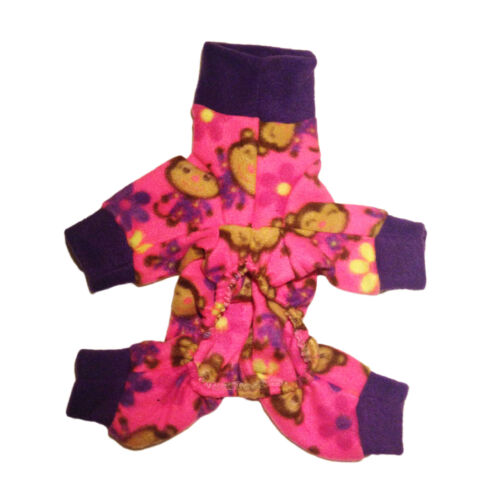 monkey and flowers on pink pajama - back monkey and flowers on pink pajama - back
