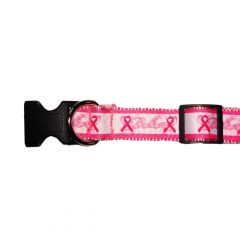 Pink Ribbon Dog Collar
