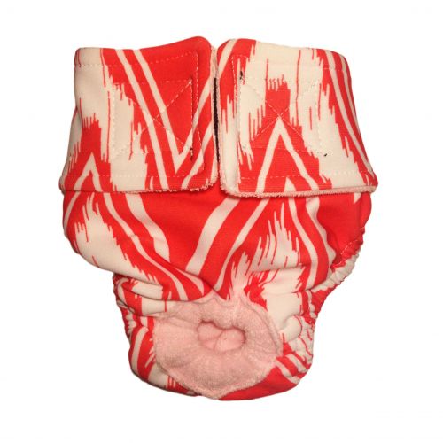 red pattern diaper