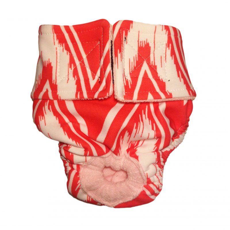 Red Pattern Premium Waterproof Dog Diaper