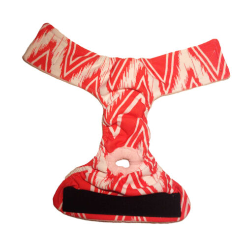 red pattern diaper - open red pattern diaper - open
