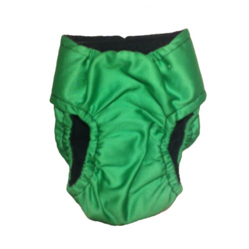 solid green diaper - back