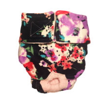 Stylish Flower on Black Premium Waterproof Dog Diaper