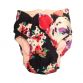 stylish flower on black diaper - back