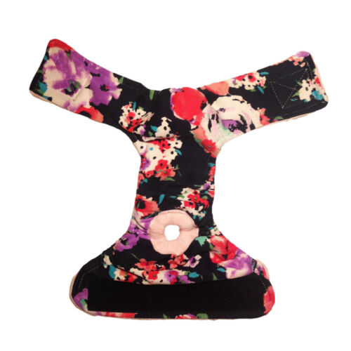 stylish flower on black diaper - open stylish flower on black diaper - open