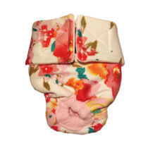 Stylish Flower on White Premium Waterproof Dog Diaper