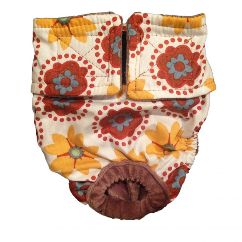 Forever Flower on White   Cat Diaper