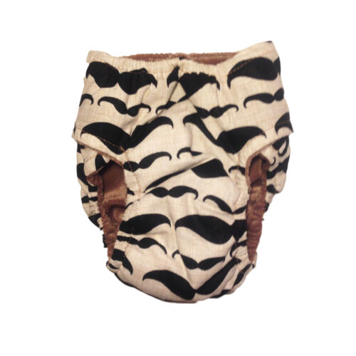 mustache diaper - back