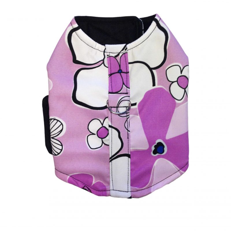 Purple Hibiscus Dog Harness Vest