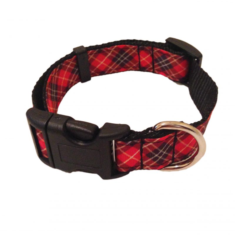 Scottish Red Plaid Dog Collar