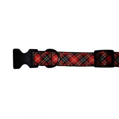 Scottish Red Plaid Dog Collar
