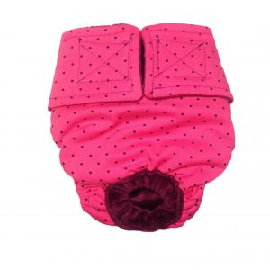 Black Polka Dot on Pink Washable Dog Diaper