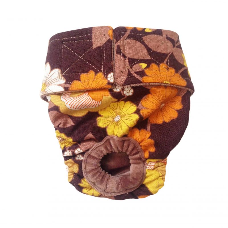 Brown and Yellow Flowers   Cat Diaper