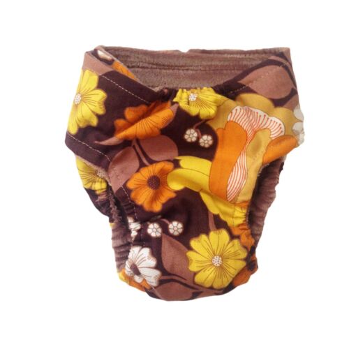 brown and yellow flowers diaper - back brown and yellow flowers diaper - back