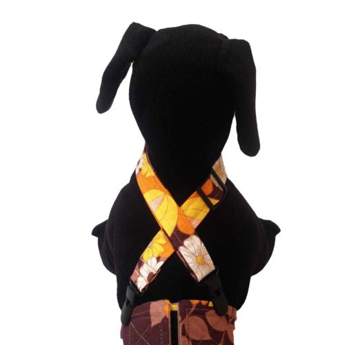 brown and yellow flowers diaper suspender - model 1