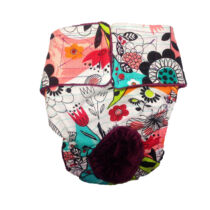 Flower Garden on White Dog Diaper
