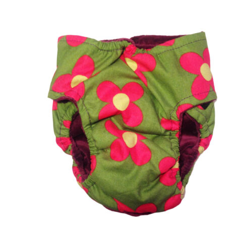 lucky flowers on green diaper - back lucky flowers on green diaper - back