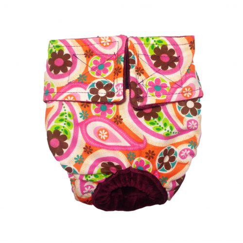 paisley flower on pink diaper